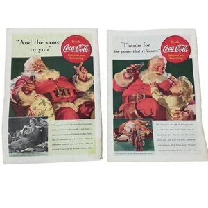 Vintage Coca Cola Santa Ads 1950s The Pause that Refreshes The Same to You